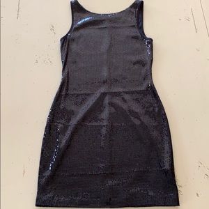 Black sequins party dress.